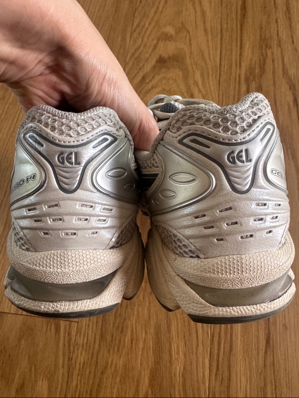 Asics White and Silver Women's Running Sneakers - Picture 4 of 8